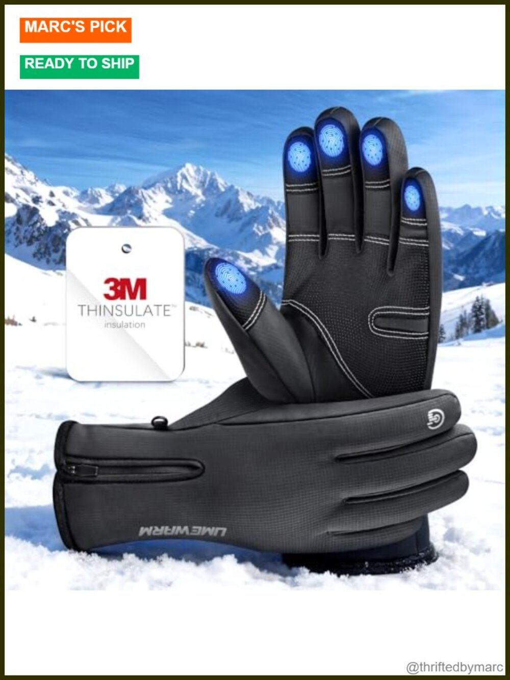 Winter Gloves -30°F 3M Thinsulate Waterproof Ski Gloves Touchscreen